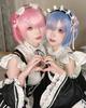 ReZero Starting Life Another World Cosplay Wig Rem Ram Emilia Natsuki Subaru Maid Outfit Costume Adult