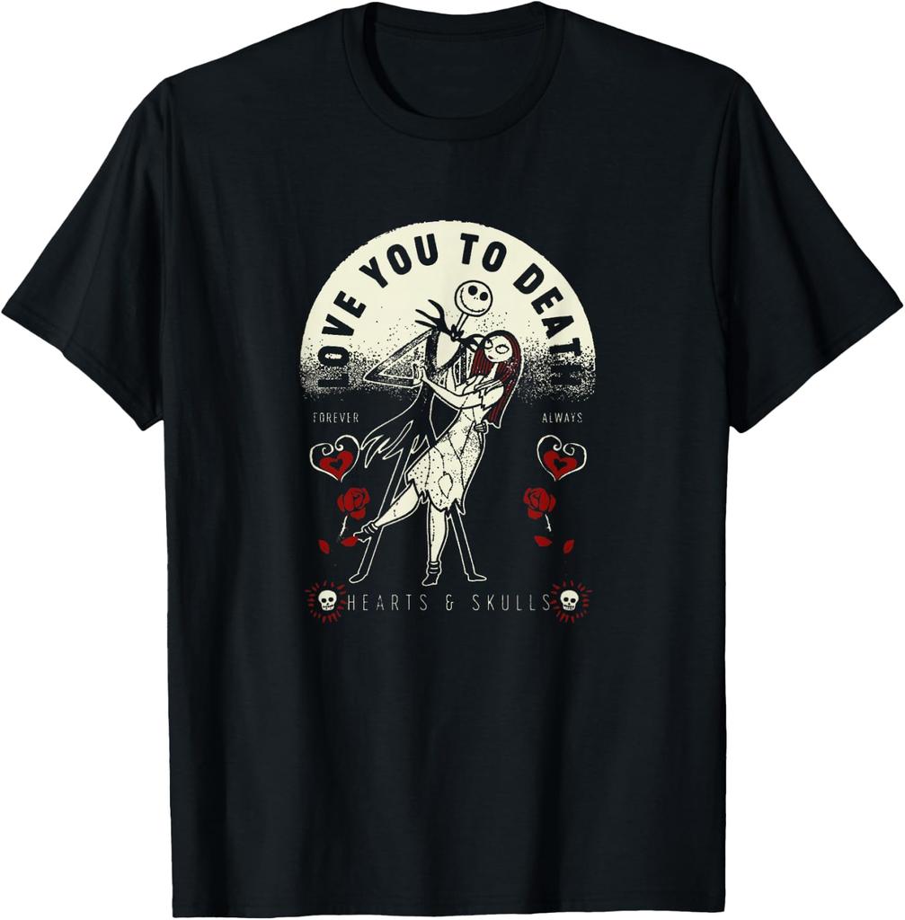 Fashion Casual Nightmare Before Christmas Valentine's Day Love You T-Shirt Unisex
