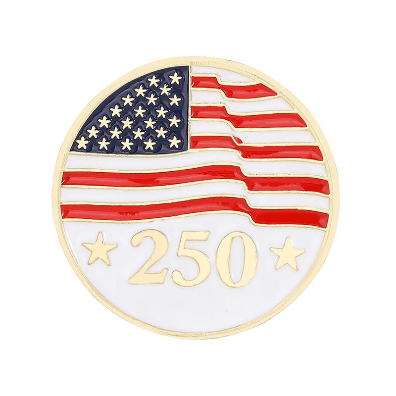Factory Prices New Products US 250th Anniversary Enamel Lapel Pin Patriotic Flag Emblem Metal Enamel Lapel Brooch Pins Badges