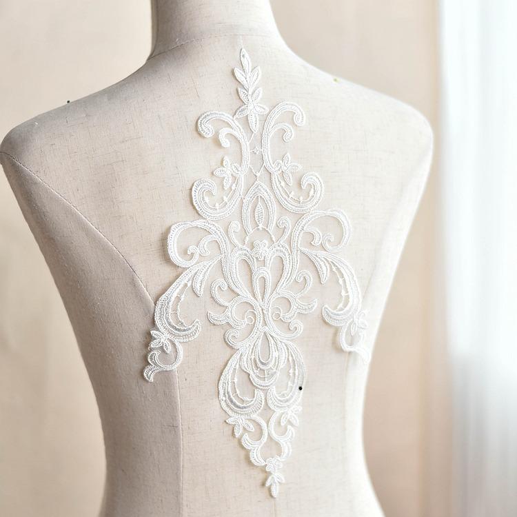 Soft Mesh, Bone-Piercing Lace Flower Fabric, High-End Wedding Dress Applique Patch, Handmade Diy Lace Accessories