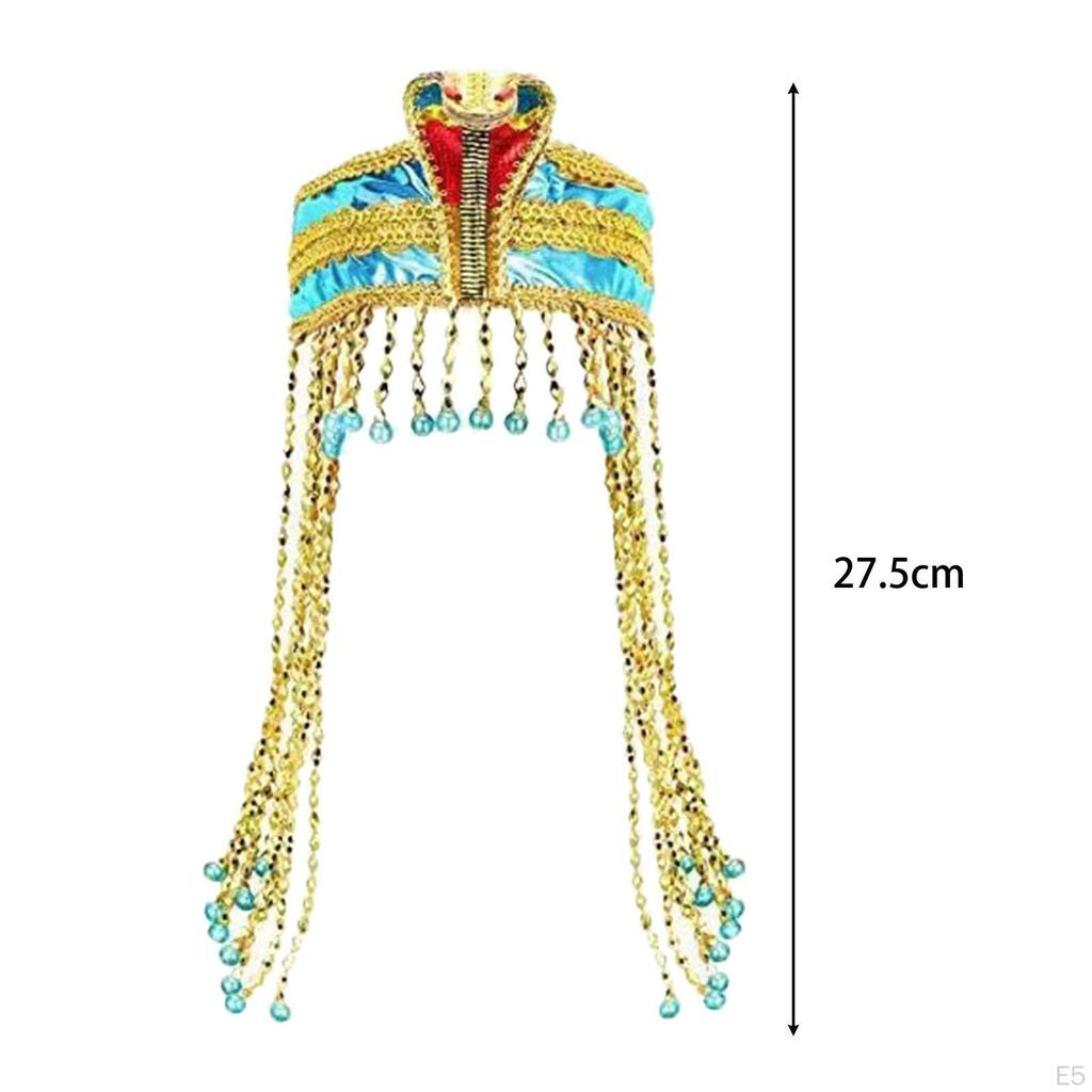 Египетский головной убор, повязка на голову из бисера, стильное платье, аксессуары для костюма с короной для темы