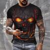 Summer Fashion Gothic Skull 3D Print T-Shirts Streetwear Men Harajuku Casual Oversized O-Neck T Shirt Tees Tops Clothing