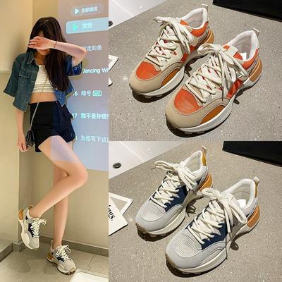 Весна и осень Толстая подошва Модные женские повседневные спортивные туфли для поездок на работу Одиночные туфли для женщин