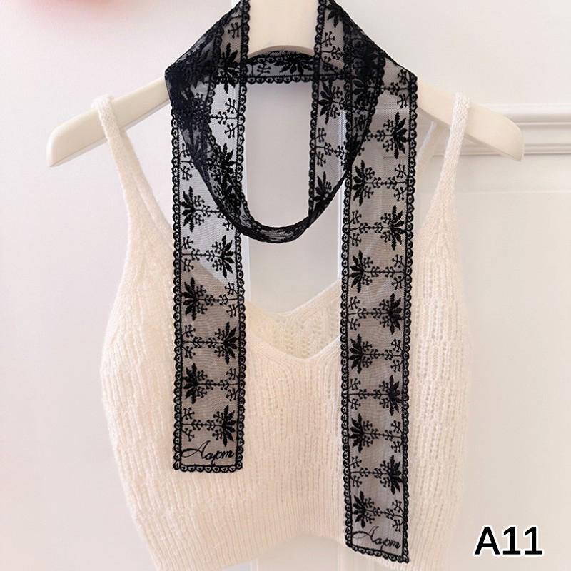 Y2K Long Lace Waistband Bow Floral Lace Waist Belt Tie Up Thin Dress Jeans Belt Summer