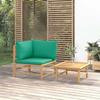 VidaXL Garden Lounge Set 2 Pcs with Cushions Green Bamboo 362292