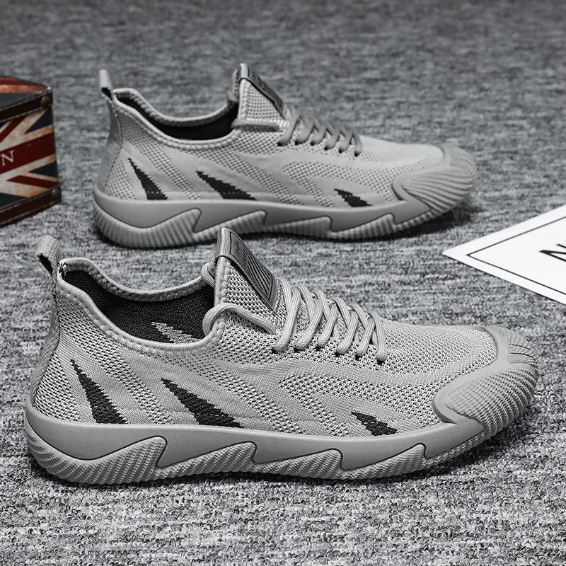 Модная мужская обувь, летняя дышащая сетчатая повседневная спортивная обувь, модные вязаные кроссовки на шнуровке, мягкие кроссовки Zapatillas Hombre