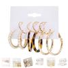 1 комплект серег-колец круглой формы со стразами, геометрические серьги с искусственным жемчугом и круглыми серьгами для женщин