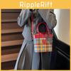 Splicing Fashion Checkered Pattern Women Casual Shoulder Bag For Use Daily