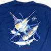 Футболка Guy Harvey Размер L Синяя Рыбалка Марлин Круглый вырез Повседневная Винтажная Стиранная Эластичная Унисекс Графическая Стильная мужская Дышащая