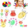 Kids 6 Colorful Ink Stamp Pad DIY Finger Painting Craft Cardmaking Large Round for Kids Education Drawing Interactive Baby Toys