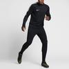 Nike Футболка с длинным рукавом и логотипом Squad Drill, воротник-молния, мужские топы, цвет черный 807064-010
