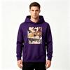 Men Anime Print Pullover Hoodie Casual Long Sleeve Sweatshirt with 3 Demon Character Eyes Pattern