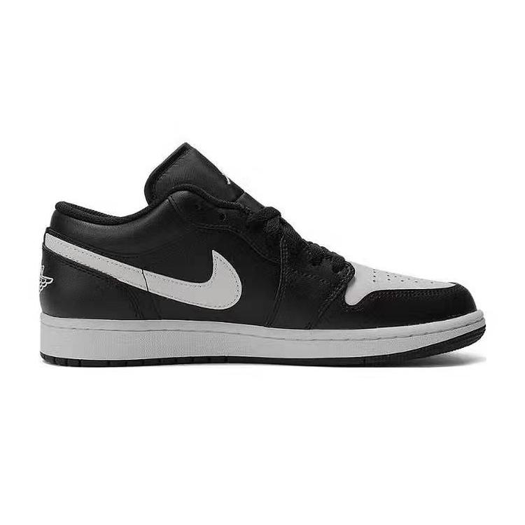 Jordan Air Jordan 1 Нескользящие Устойчивые к истиранию Низкие Винтажные Баскетбольные Кроссовки Унисекс Черно-Белые 553558-043(Команда181-)
