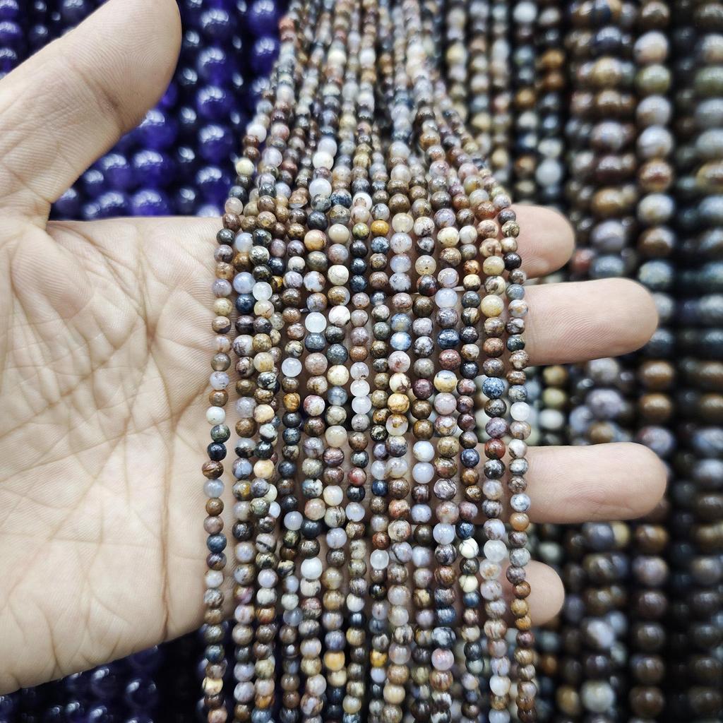 Поездка в Швейцарию: Натуральные круглые бусины из питерсита 4-10 мм для ручного изготовления украшений и браслетов DIY