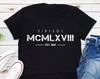 Vintage Born In 1968 T-Shirt, Roman Numerals Tee, 1968 Year Of Birth Shirt, 54th Birthday Gift