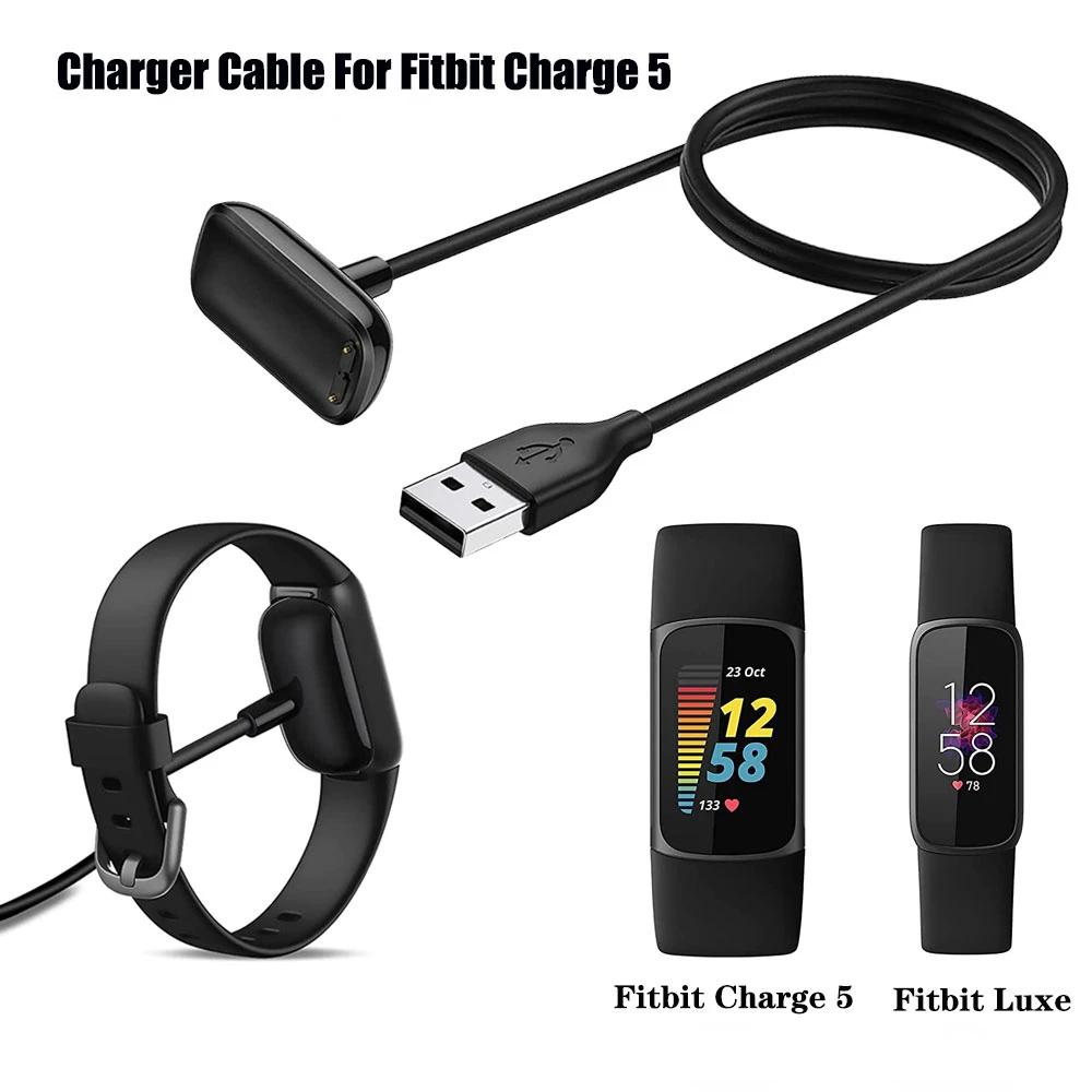 USB-кабель для зарядки Fitbit Charge 5 6, сменный адаптер для зарядки, зарядный шнур, зарядная док-станция для часов Fitbit Luxe