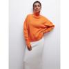 Autumn and Winter Loose Semi High Neck Solid Color Women's Sweaters