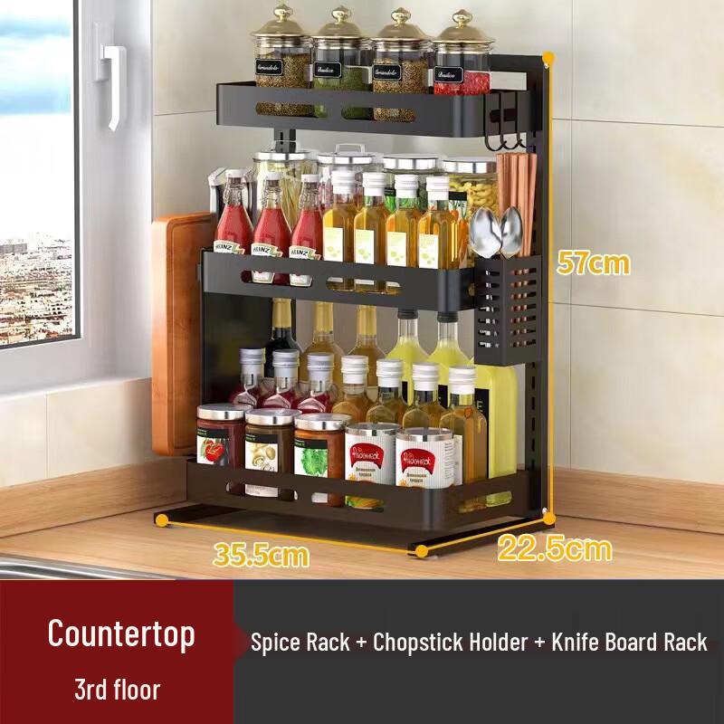 HuaMuXi 3-Tier Kitchen Countertop Spice Rack