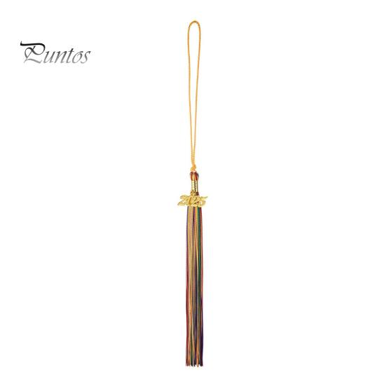 Кисточка для выпускного с подвеской 2025 года, в наличии разные цвета, стиль цветных блоков, длина 40 см, кисточка для рожка на выпускной для школьного сезона