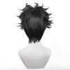 Кен Такакура Косплей Парик Аниме Dandadan Окарун Парик 30см Короткий Черный Вьющийся Термостойкий Синтетический Парик + Шапочка для парика
