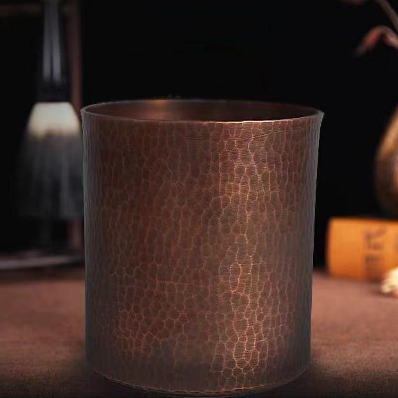 Винтажная кофейная кружка из чистой меди, Moscow Mule, утолщенная, большого размера, с молотковой текстурой, прямой формы, 450 мл, пивная кружка, чайная чашка, посуда