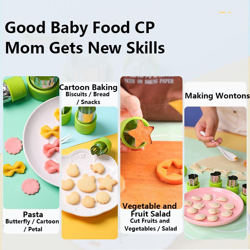 9/12Pcs Set Stainless Steel Fruit Cutting Embossing Mold Small Wonton Biscuit Mold Heart Flower Shape Vegetables Cutter Kitchen