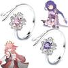 Game Genshin Impact Yae Miko Cosplay Ring Women Beelzebul Raiden Shogun Adjustable Opening Rings Jewelry Accessories Gift