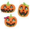 Foam Halloween Pumpkin and Stickers 7.5 X 8 Cm 30 Pieces