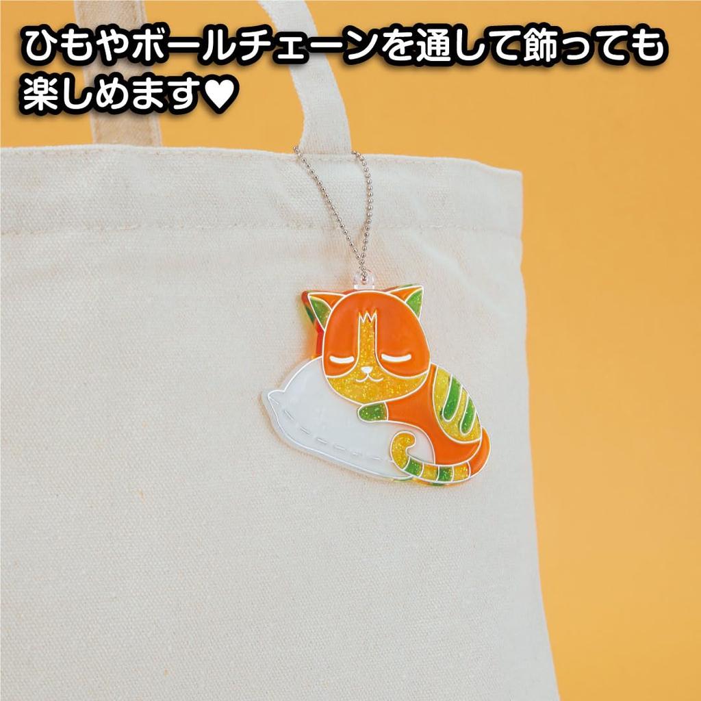 Yamato Glass Deco Ornament Set, Cat, GDS6-C1