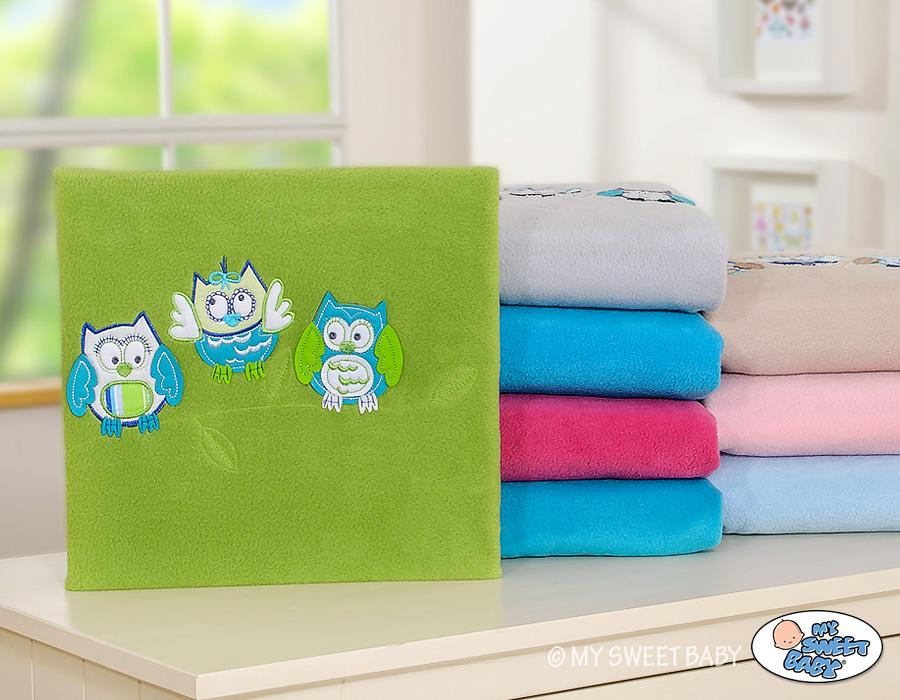 Fleece blanket - Bigi Zibi & Adele Owls - green