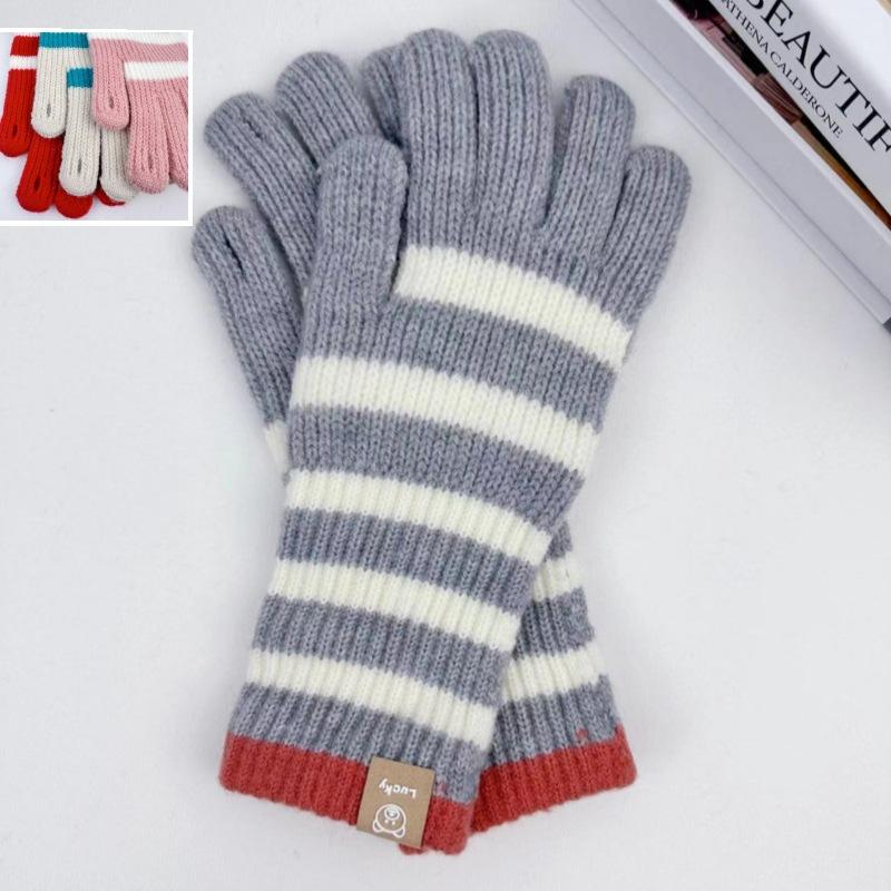 Женские вязаные перчатки Зимние женские перчатки с длинной полоской, с сенсорным экраном, для активного отдыха, для велоспорта