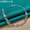 925 Sterling Silver AAAAA Zircon Chain Bracelet Fashion Jewelry MB244