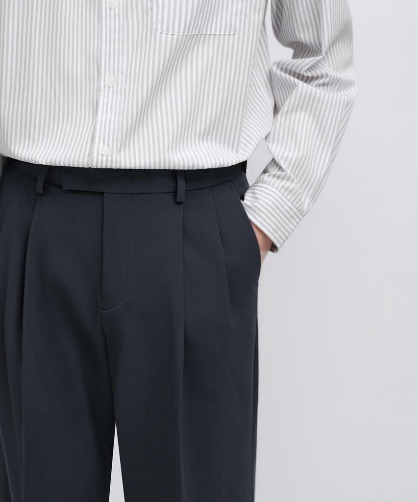MUSINSA STANDARD Real Wide Hidden Banding Slacks [Iron Gray]