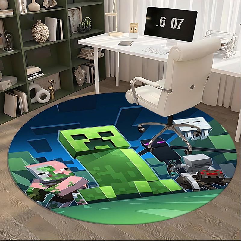 Minecraft Character Chair mat Round Rug Office carpet, Non slip, Suitable for Living Rooms, Bedrooms Decor 1205549a