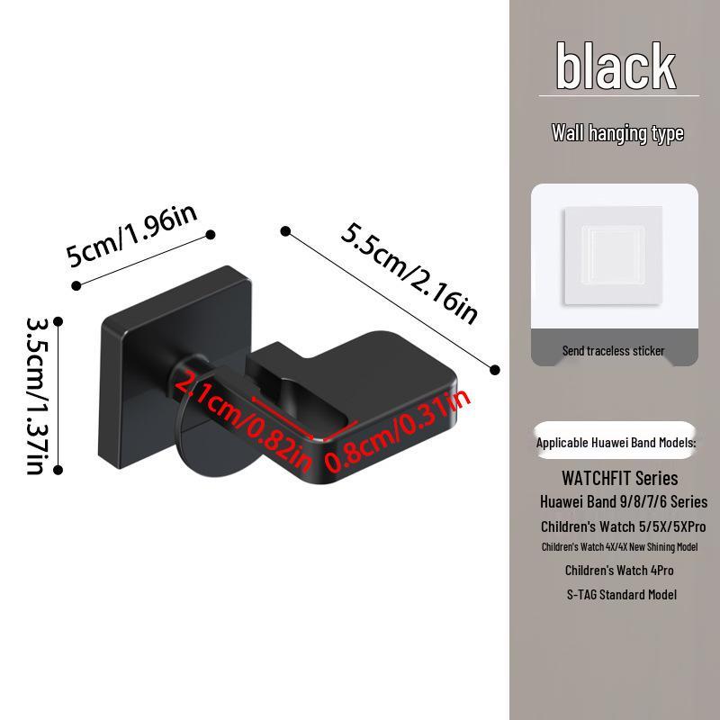 Universal Smartwatch Charging Stand: No-Drill Wall Mount & Storage Rack for Apple, Huawei, Xiaomi, Samsung