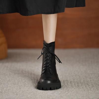 Женские ботинки Мартина новые осенне-зимние на небольшой толстой подошве короткие ботинки с внутренней платформой