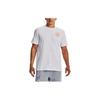 Under Armour Back Graphic Print Round Neck Short Sleeve T-Shirt Men Tops White 1373998-100