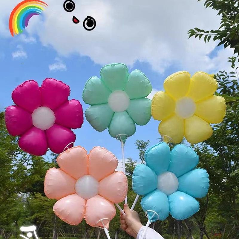 5 шт./компл. конфетного цвета воздушные шары в виде маргаритки, подсолнух, фольгированные шары, реквизит для фотосъемки, украшения для свадьбы, дня рождения, вечеринки