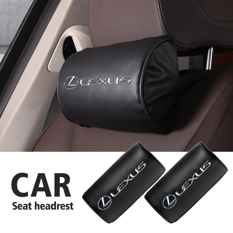 EZQZ3 Car Seat Headrest Neck Pillow PU Leather For Lexus FSPORT LBX NX RX 350h 450h ES UX 300e GS GX IS LS LX CT LC RC GX460 Ct200h
