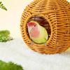 Woven Plastic Faux Rattan Bird Nest Hanging Design Birdhouses For Budgies Cockatiels And Lovebirds Cage Decoration