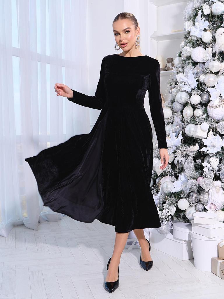 Velour Dress with Insert ISSA PLUS