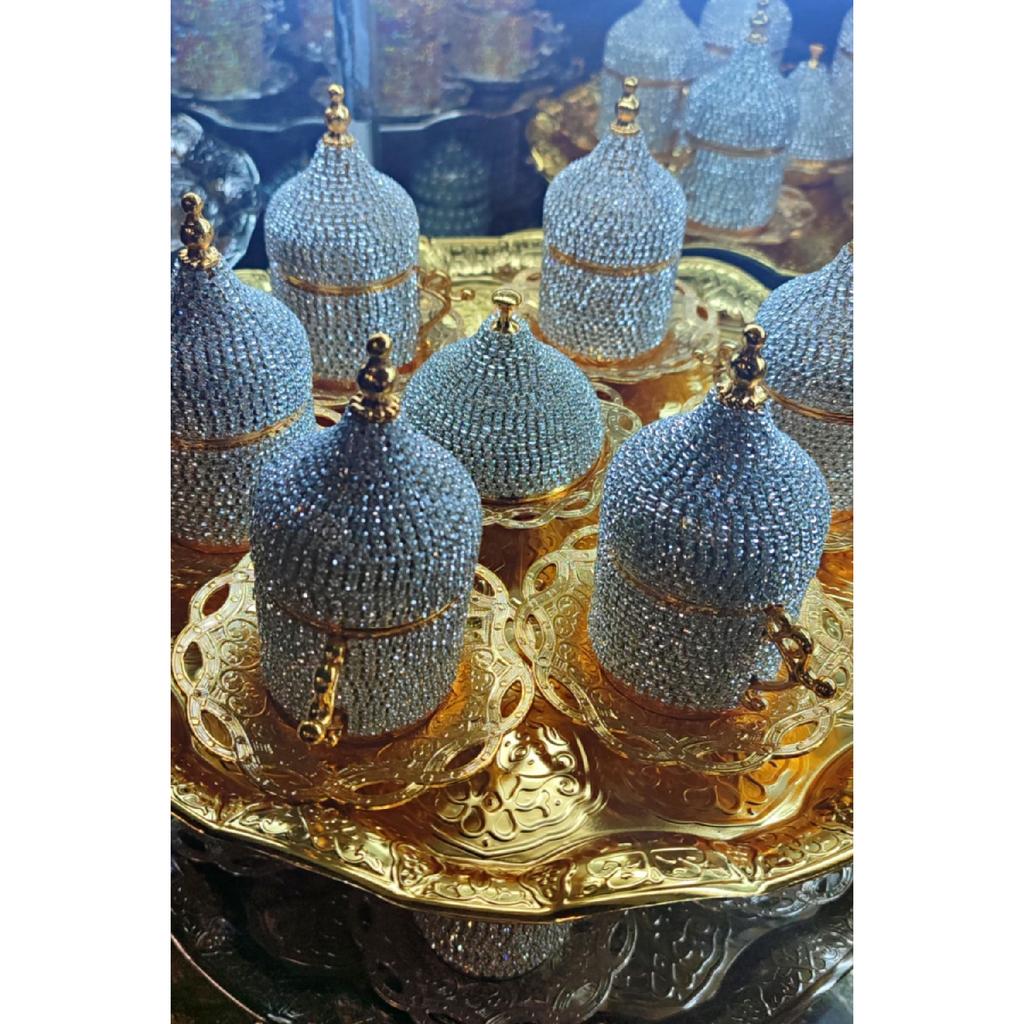 Набор кофейных чашек из 6 предметов, набор кофейных чашек Crystal Stone, набор эспрессо, 27 предметов