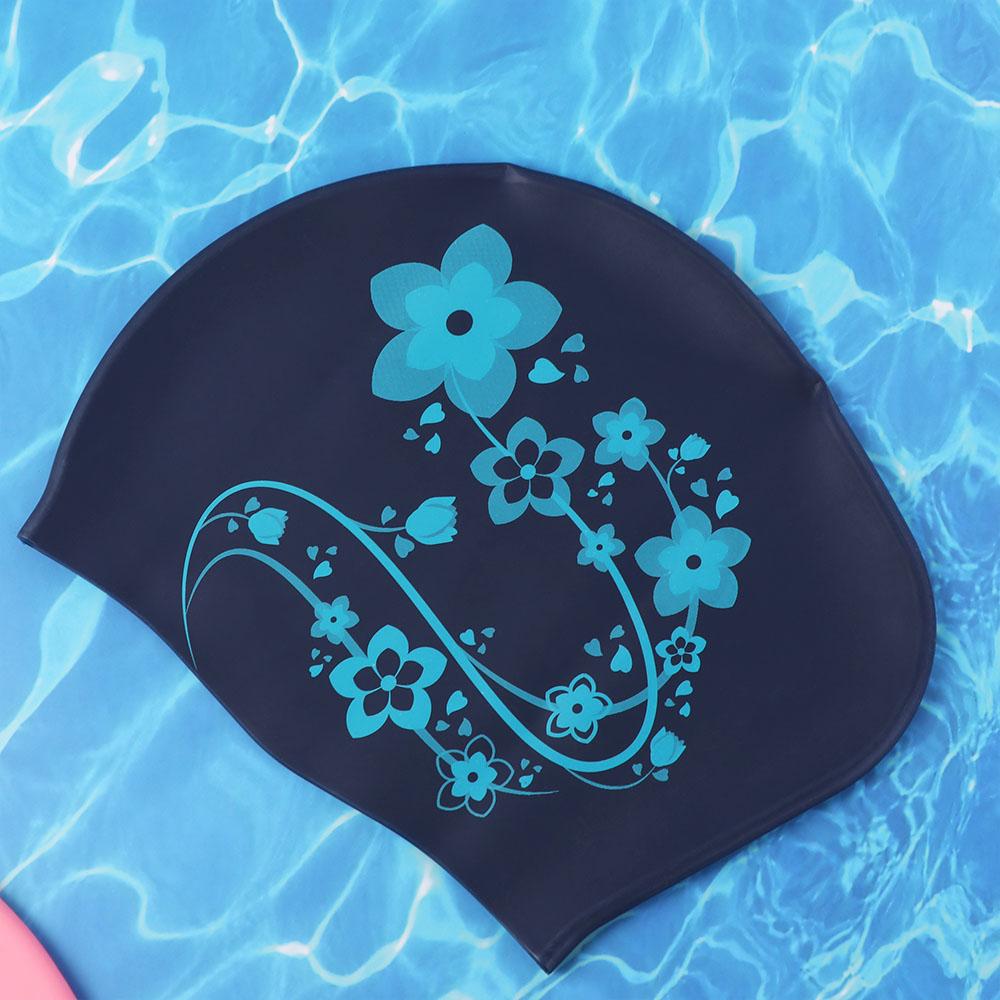 Soft Flower Swim Headgear Thicken Design Snorkeling Cap Major Bathing Cap Floral Diving Hat  Shower