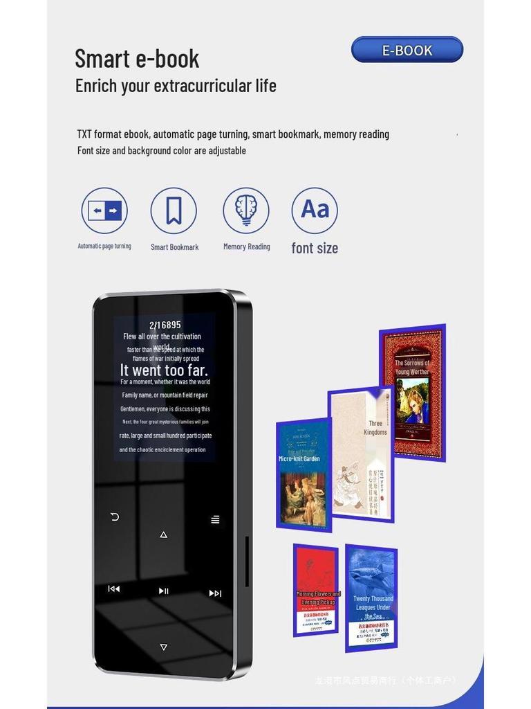 Металлический сенсорный MP3/MP4 Bluetooth Студенческий музыкальный плеер и электронная книга