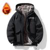Mens Winter Fleece Lined Jacket Thick Warm Parka Coat Men Korean Fashion Hooded Windbreaker Cotton Padded Thermal Jackets