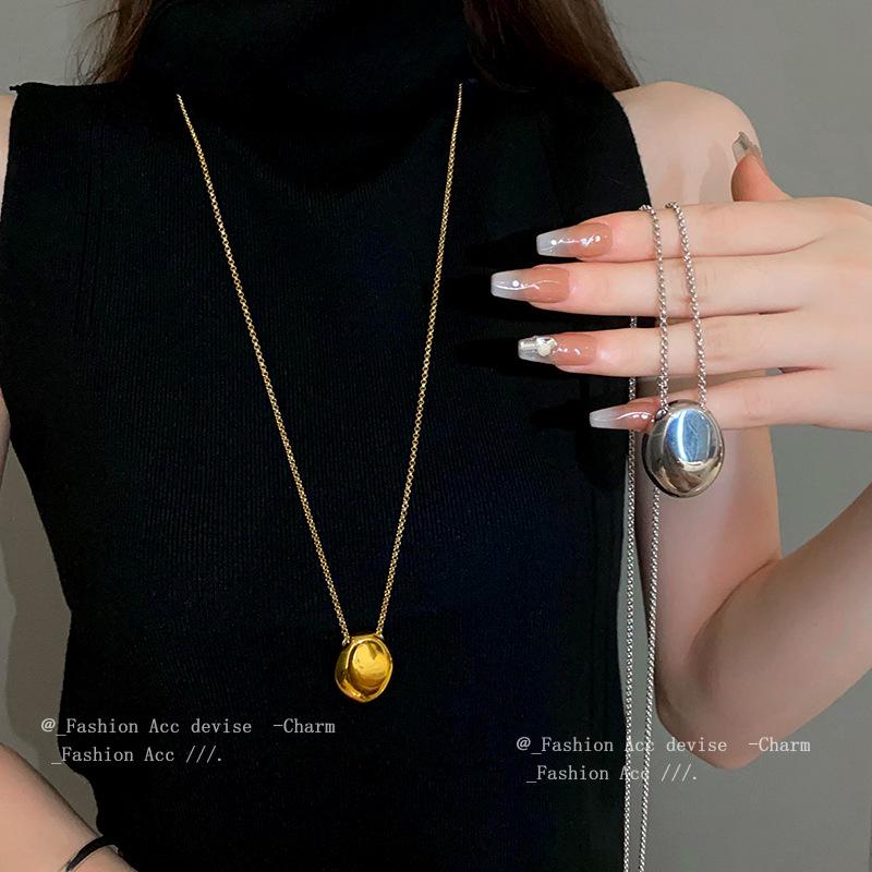 Овальное колье-цепочка из титановой стали - Стильные украшения из нержавеющей стали