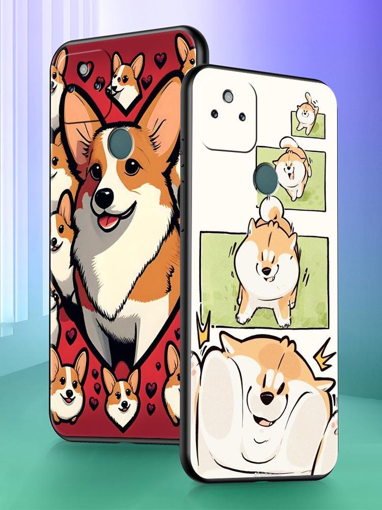 Cute Corgi Dog Phone Case Cover for Google Pixel 10 9 8 7 6 9A 8A 7A 6A Pro Shockproof Soft TPU 10 Pro XL Shell Fundas Capas Bag