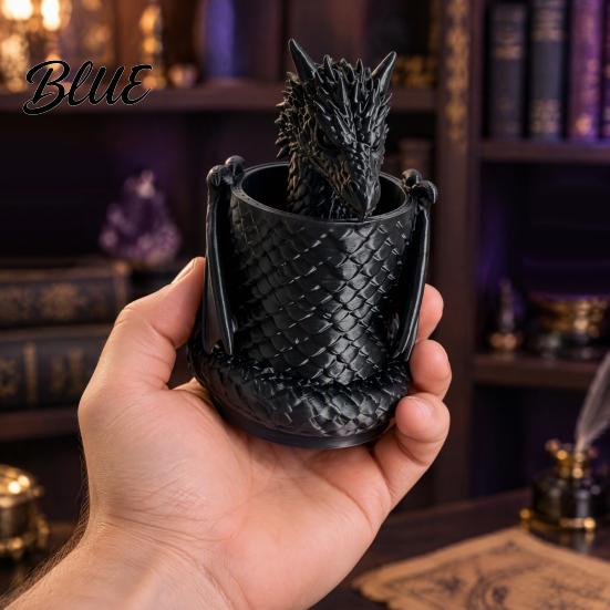 Unique Dragon Gifts for Men Shape Pen Holder 3D Printed Cup Decorative Desk Practical PLA Container Organizer Pencils Makeup Brushes Stationery
