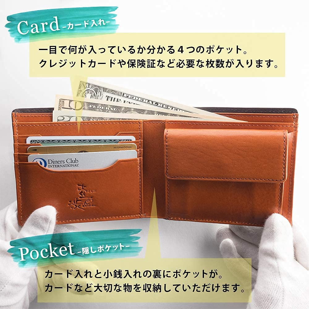 Мужской кошелек-бифолд Koshibu с монетницей, итальянская кожа, сделано в Японии, холщовая кожа, окрашенная танином хурмы, идеально подходит для японской одежды,