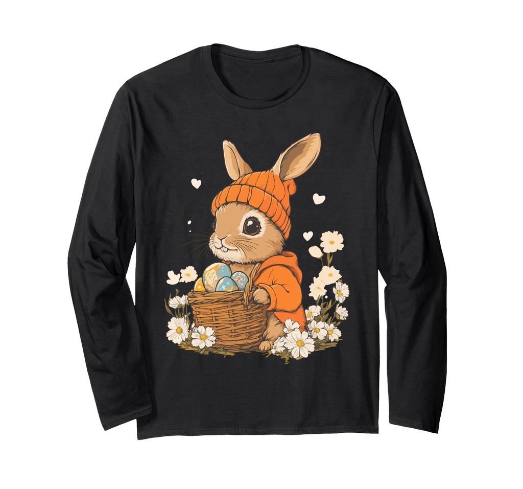 Костюм пасхального кролика для детей, девочек и мальчиков, декоративная футболка с длинным рукавом с изображением пасхального кролика